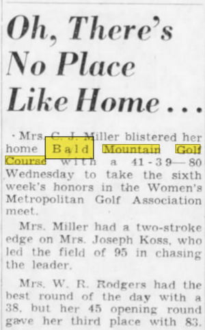 Bald Mountain Golf Course - Jun 8 1961 Cj Miller Wins (newer photo)